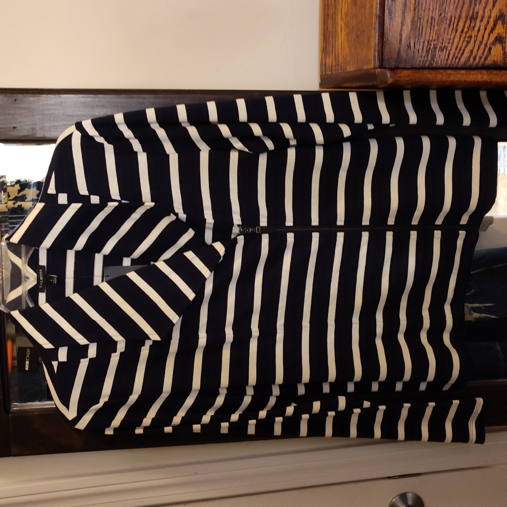 Talbot's blue &cream stripped jacket